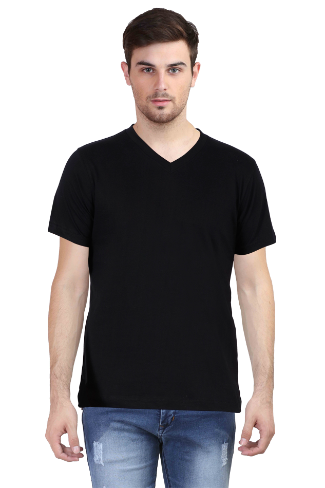 Shubharambh | Black | Half Sleeve | V Neck |  Unisex | T-shirt