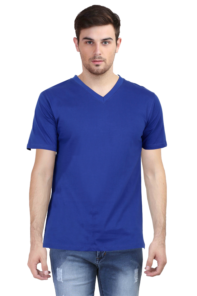 Shubharambh | Royal Blue | Half Sleeve | V Neck |  Unisex | T-shirt