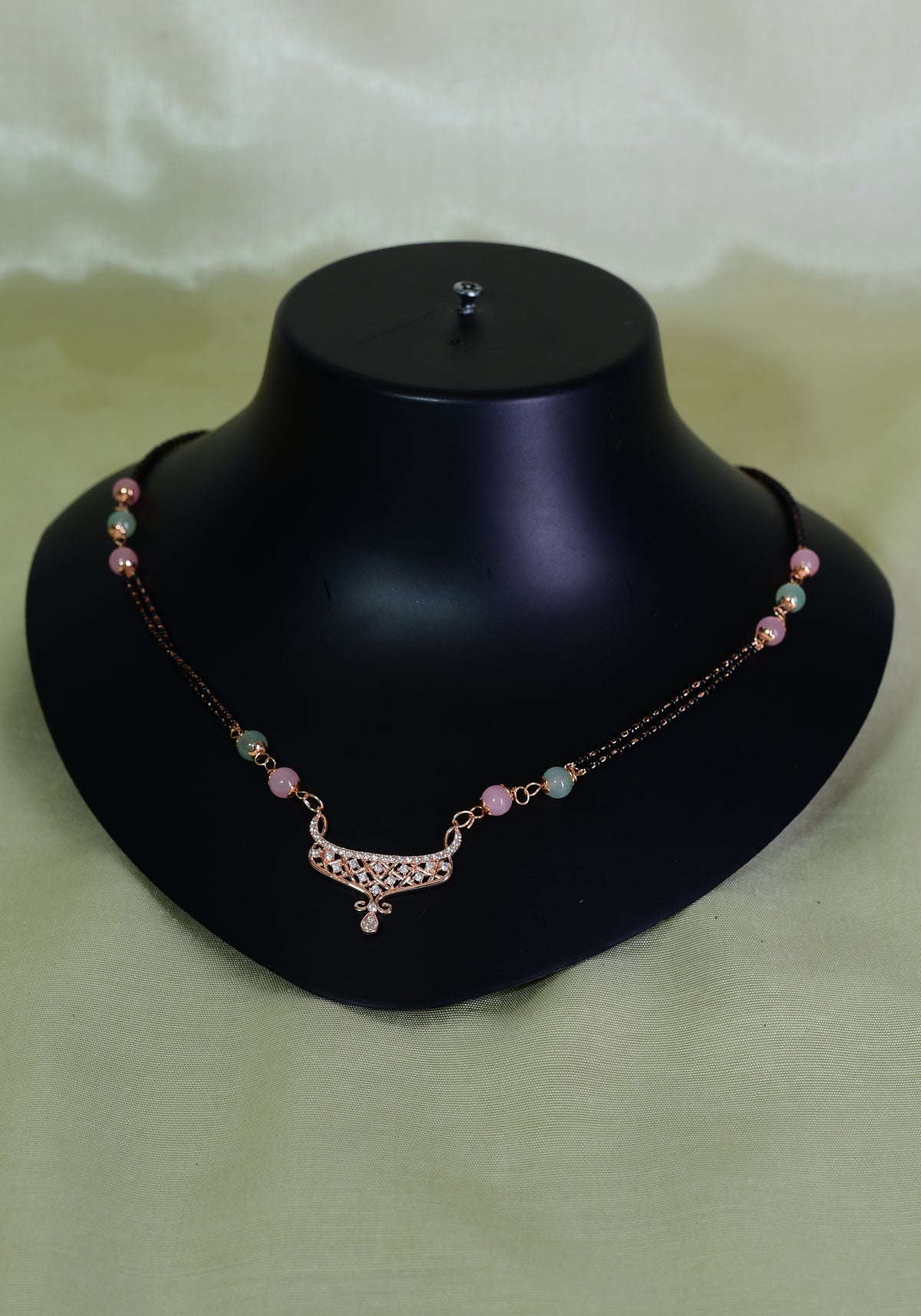 Shubharambh Single Line Rose Gold Mangalsutra