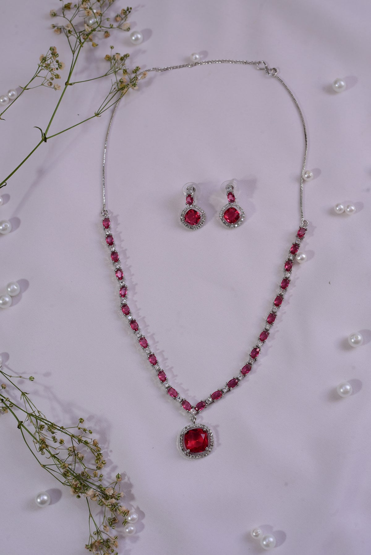 Shubharambh AD stone | Red Color Necklace