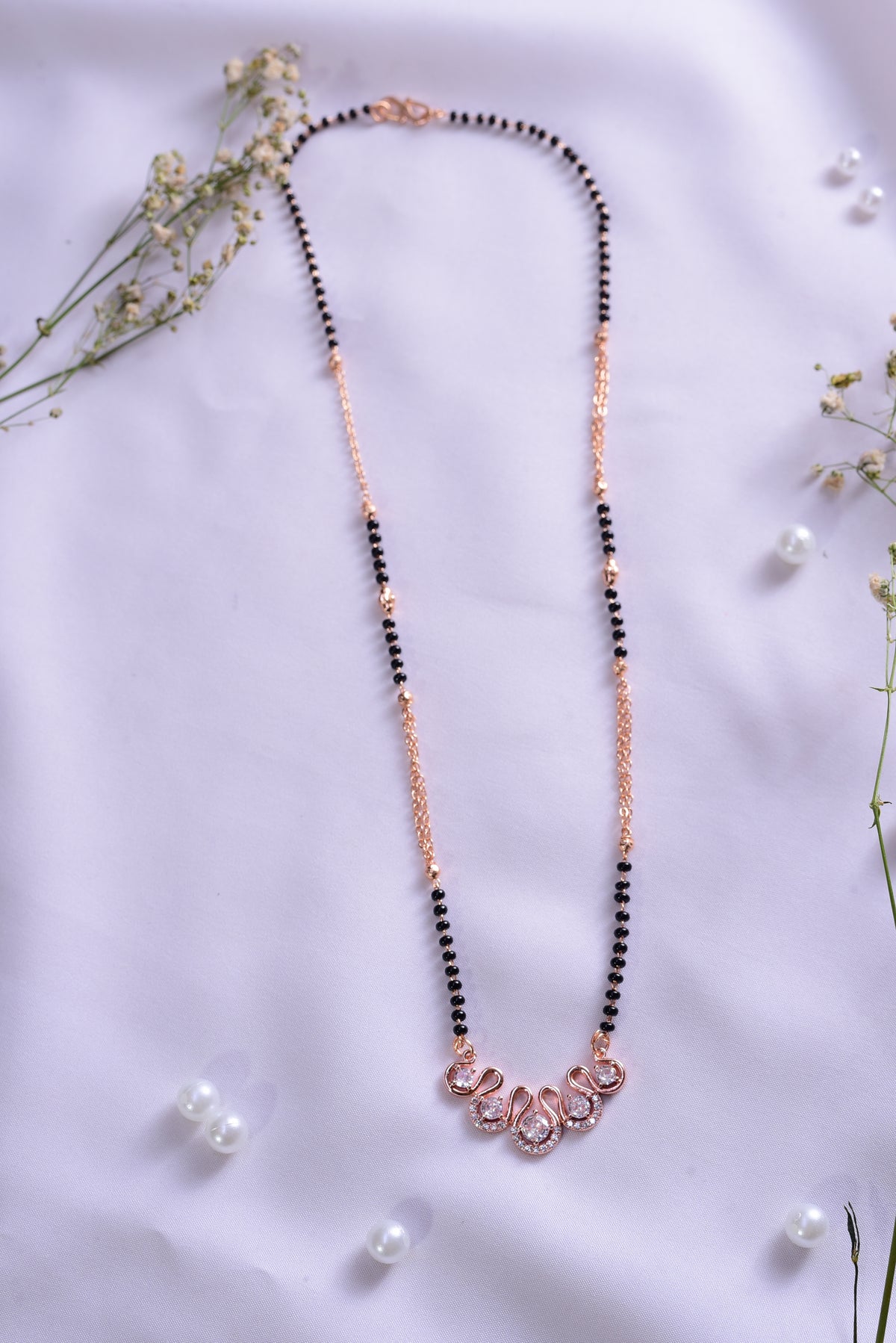 Shubharambh Rose Gold Plated Fancy Mangalsutra