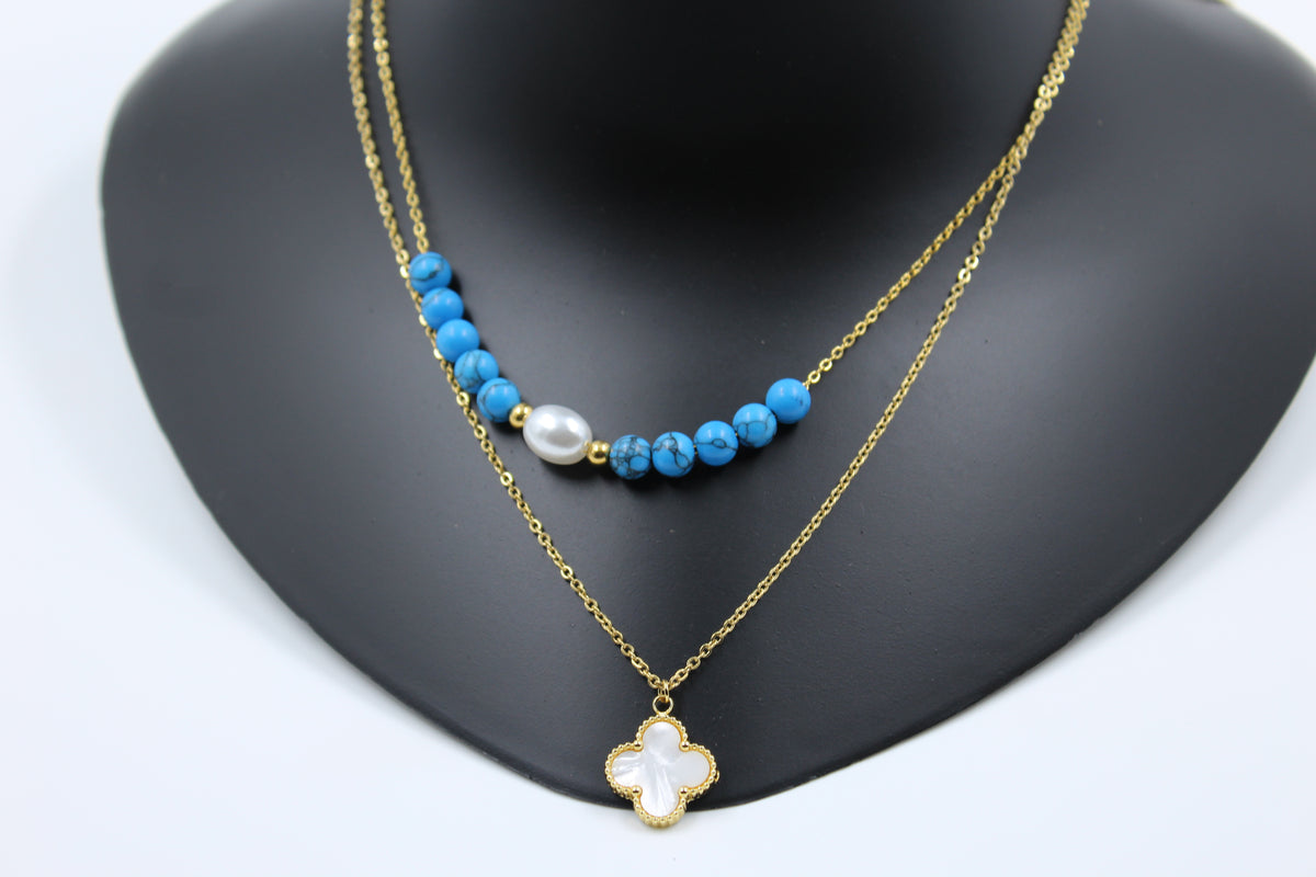 Shubharambh Blue Clover Design Pendant